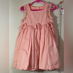 Camilla Girls dress 3T Sleeveless crew neckline bow accents‎ peach/coral